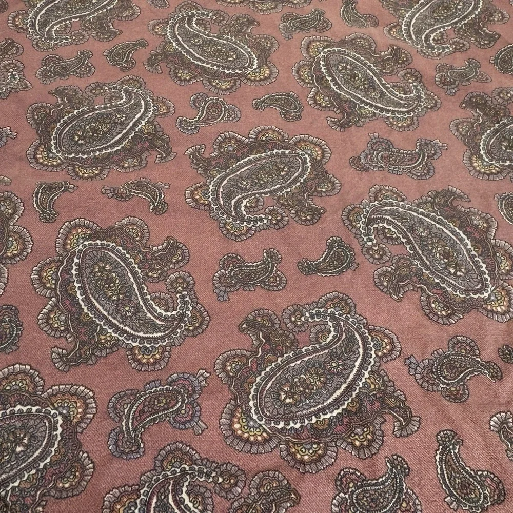 Vtg Lauren Ralph Lauren Studio Paisley AZALEA Full Double Flat Sheet Burgundy